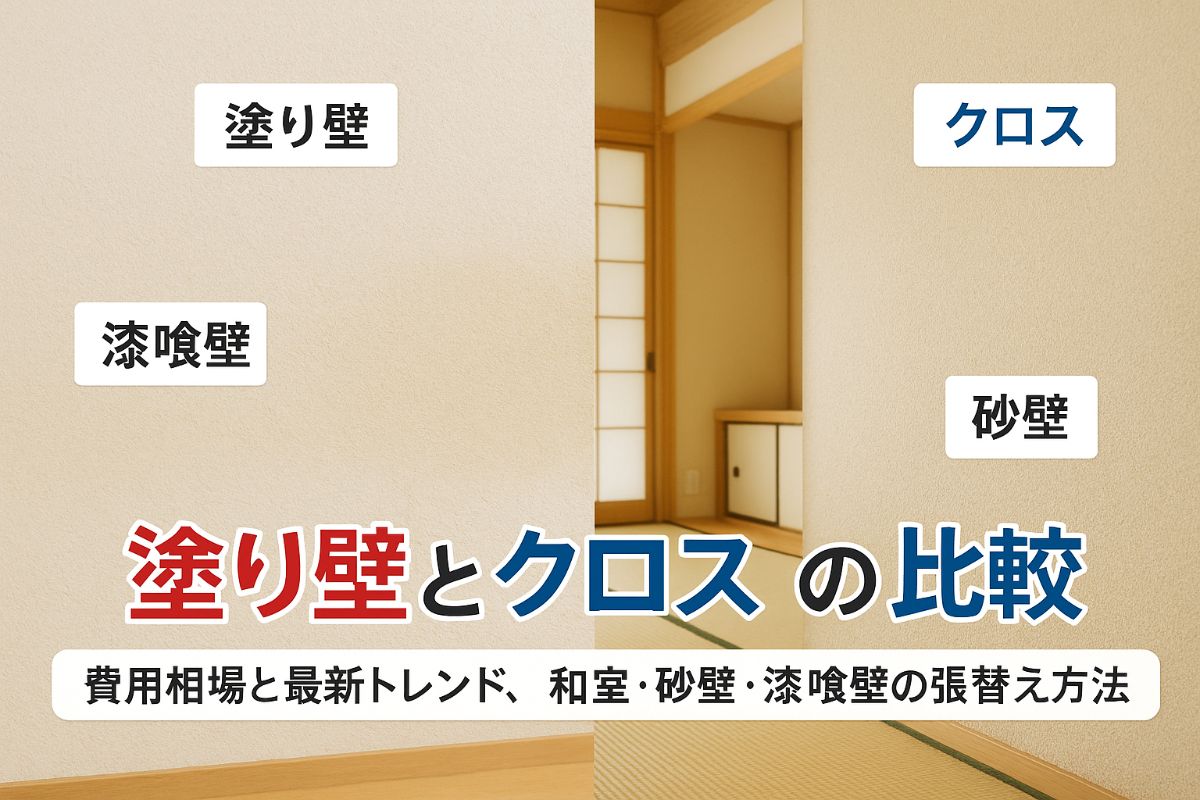 塗り壁とクロスのリフォーム費用相場と最新トレンド比較｜和室や砂壁 